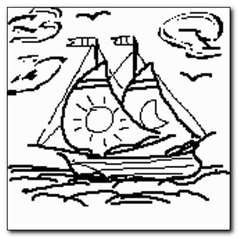 Mind-saving doodle - two-mast ship